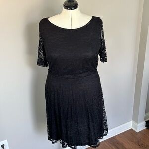Plus Size Black Lace Dress